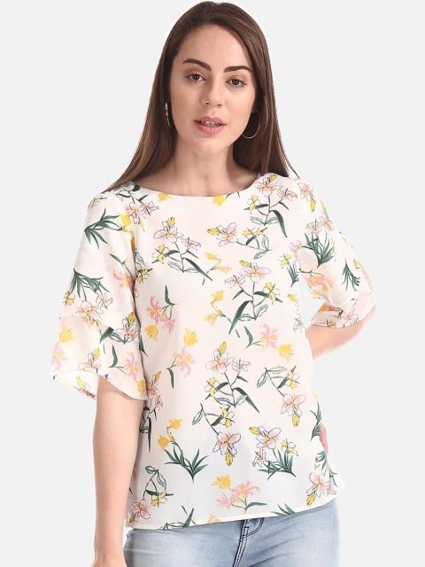 

Cherokee Women Off-White Printed Top
