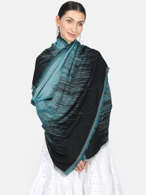 

Monte Carlo Women Black & Blue Striped Stole
