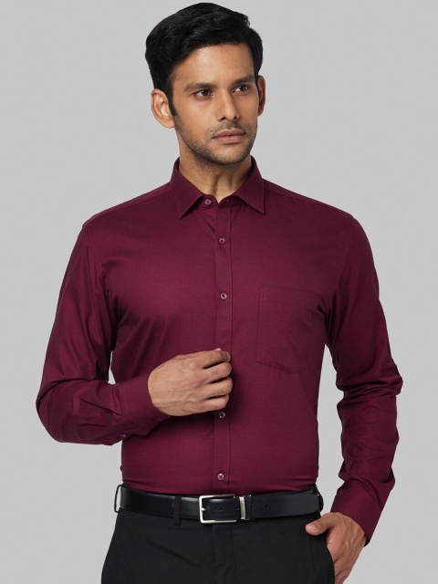 

Park Avenue Men Maroon Slim Fit Self Design Formal Shirt