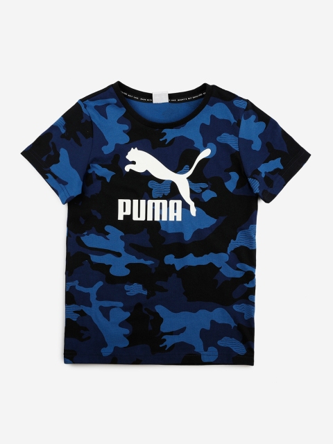 

Puma Boys Blue Printed Round Neck T-shirt