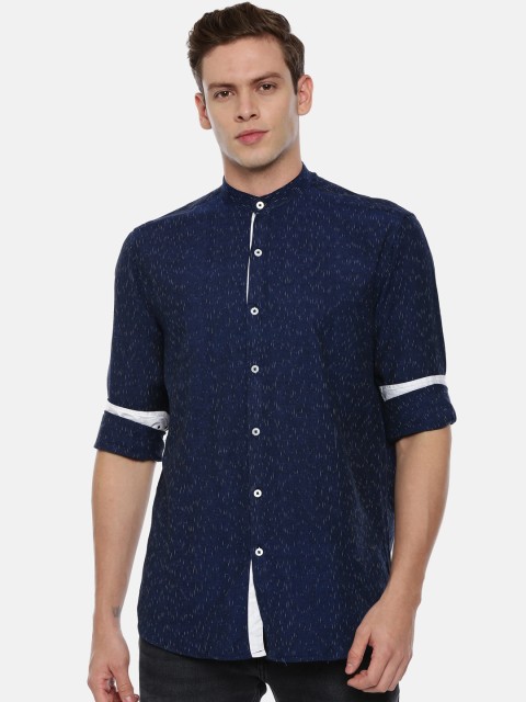 

ROLLER FASHIONS Men Blue Slim Fit Printed Casual Shirt