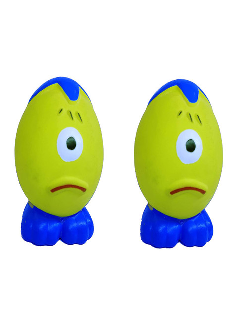 

PETS EMPIRE Pack of 2 Squeaky Egg Shape Pet Latex Squeaky Toy, Green
