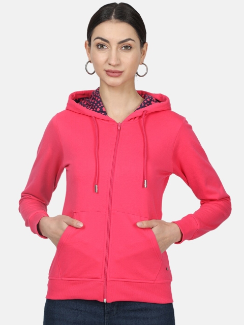 

Monte Carlo Women Pink Solid Hooded Sweatshirt