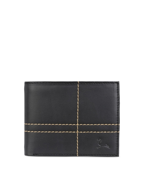 

Pacific Gold Men Black Solid Two Fold Wallet