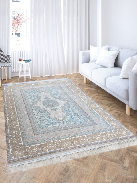 

Tistabene Blue Printed Anti-Skid Silk Carpet