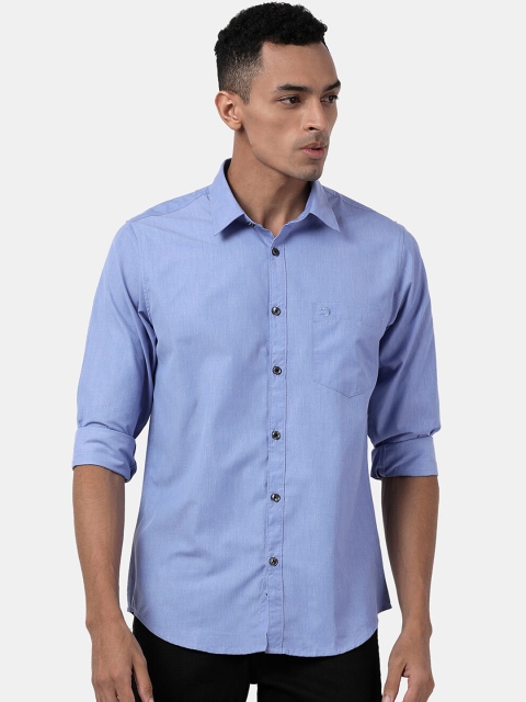 

DERBY JEANS COMMUNITY Men Blue Slim Fit Solid Casual Shirt