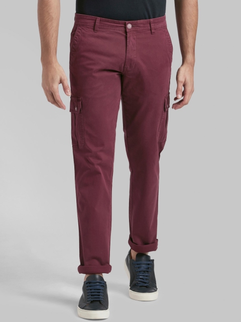 

Parx Men Maroon Tapered Fit Solid Cargos