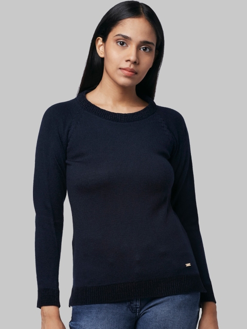 

Park Avenue Woman Navy Blue Solid Knitted Pullover