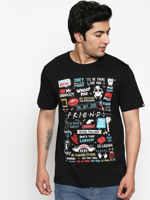 

The Souled Store Unisex Black F.R.I.E.N.D.S Printed Round Neck Slim Fit T-shirt