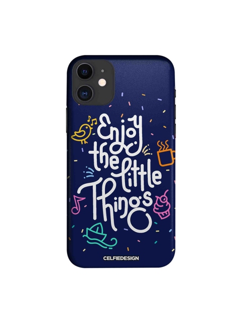 

CelfieDesign Navy-Blue & White Enjoy The Little Things Base 501 Print iPhone 11 Sustainable Back Cover