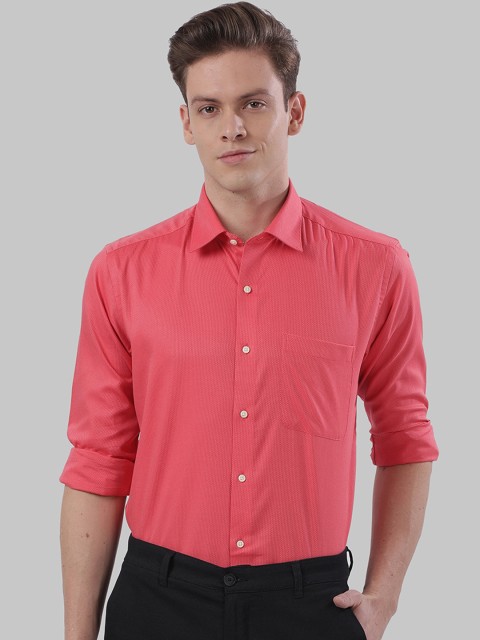 

Raymond Men Red Regular Fit Self Design Casual Shirt