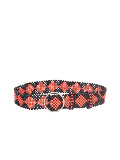 

Diwaah Women Red & Black Woven Design Belt