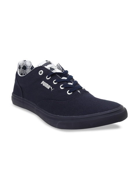 Puma Men Navy Blue Solid Firm Sneakers
