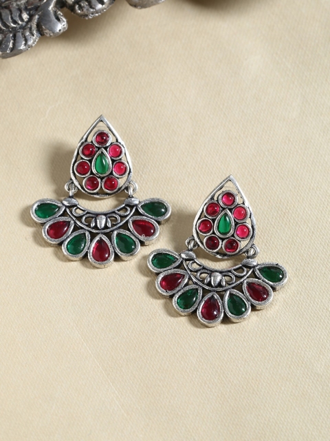 

Voylla Silver-Toned & Pink Classic Studs
