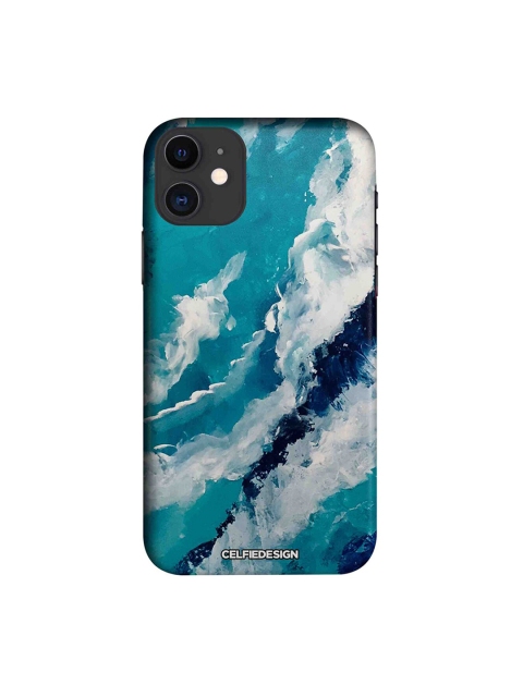 

CelfieDesign Teal-Blue & White Frothy Waves Base 501 Printed iPhone 11 Back Cover