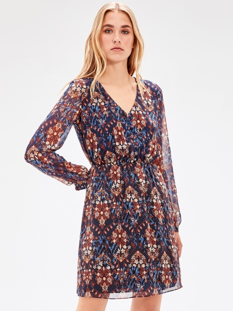 

TRENDYOL COLLECTION Women Multicoloured Printed Fit and Flare Dress, Multi