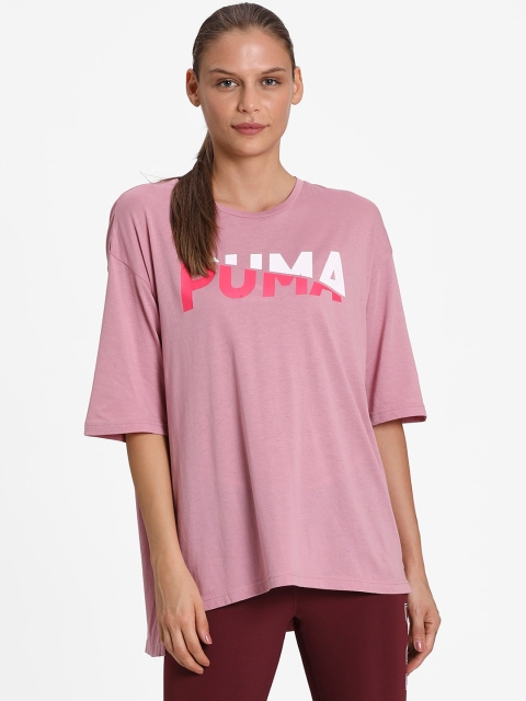 

Puma Women Taupe Printed Round Neck Modern Sports Fashion Tee