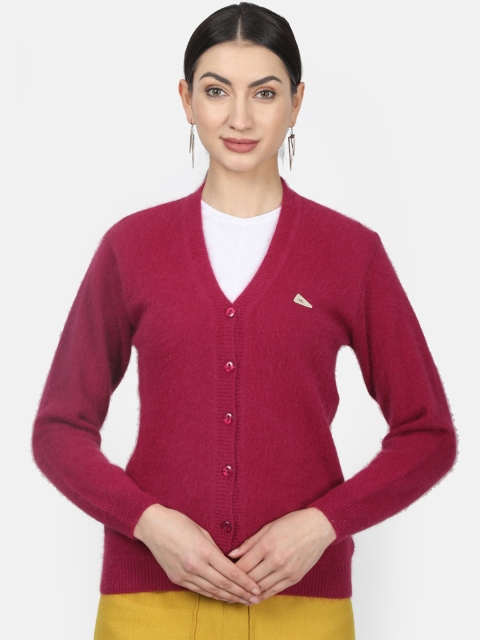 

Monte Carlo Women Pink Solid Fuzzy Cardigan