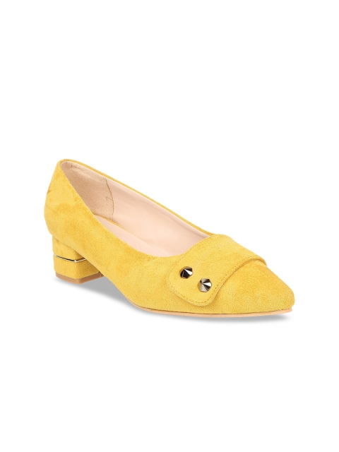 

SHUZ TOUCH Women Yellow Solid Pumps