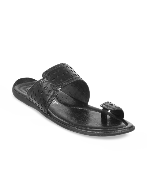 

Metro Men Black Leather Comfort Sandals