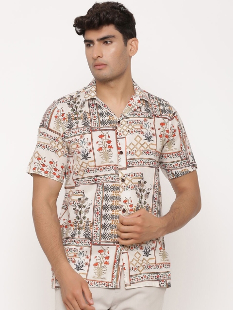 

Tistabene Men Beige & Multicoloured Regular Fit Printed Casual Shirt
