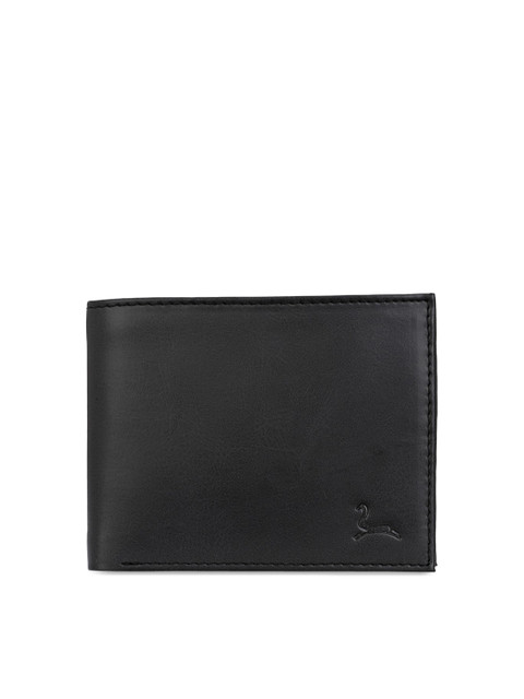 

Pacific Gold Men Black Solid Two Fold Faux Leather Wallet