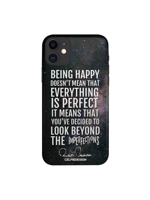 

CelfieDesign Black & White Being Happy AB Quotes iPhone 11 Sustainable Case