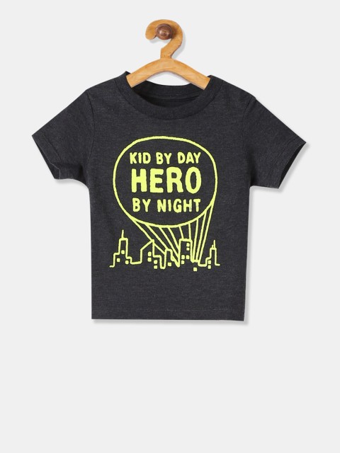 

The Childrens Place Boys Black Printed Round Neck T-shirt