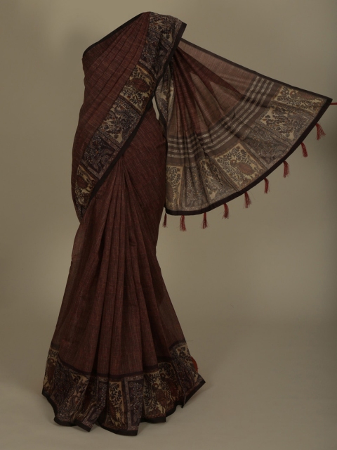 

Pothys Brown Printed Cotton Blend Saree