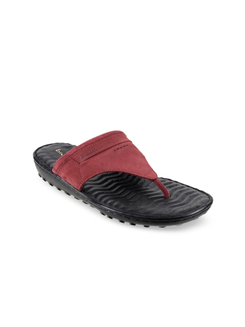

Metro Men Maroon Leather Comfort Sandals