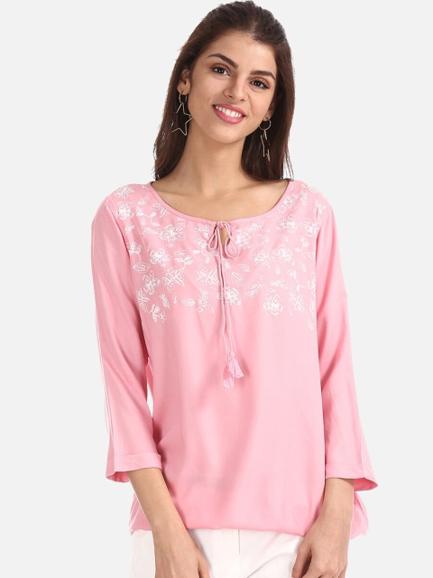 

Cherokee Women Pink Solid Top