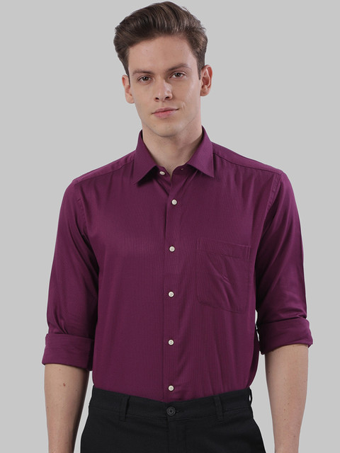 

Raymond Men Purple Regular Fit Self Design Casual Shirt