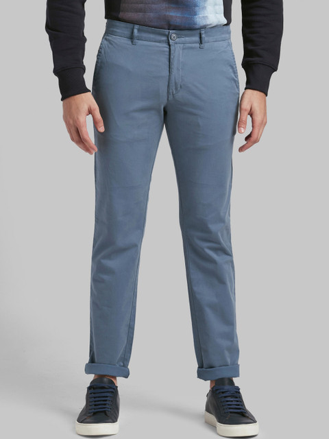 

Parx Men Blue Tapered Fit Solid Regular Trousers