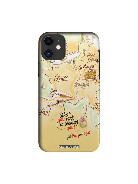 

CelfieDesign Yellow & White World Map Printed iPhone 11 Back Cover