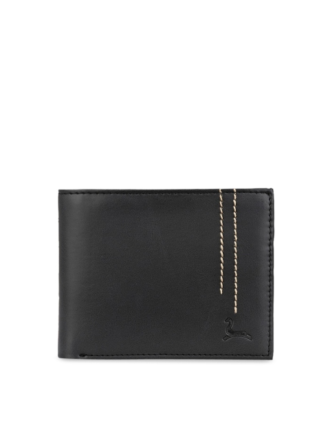 

Pacific Gold Men Black Solid Two Fold Wallet