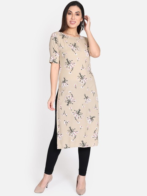 

Bani Women Women Beige Printed A-Line Kurta