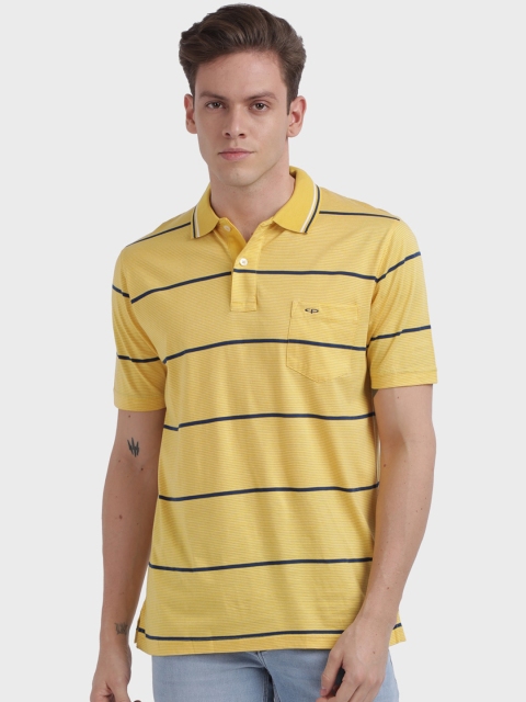 

ColorPlus Men Yellow Striped Polo Collar T-shirt
