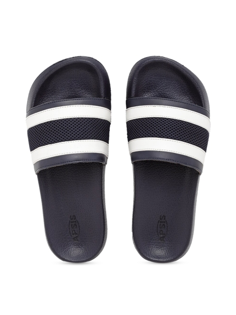 

Apsis Men Blue & White Colourblocked Sliders
