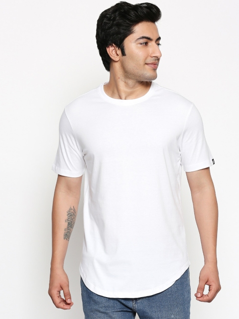 

The Souled Store Unisex White Solid Round Neck Slim Fit T-shirt