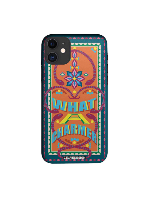 

CelfieDesign Unisex Teal Blue & Orange Typography Printed Sustainable iPhone 11 Back Case