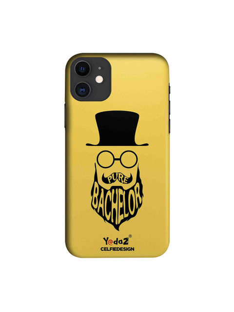 

CelfieDesign Unisex Yellow & Black Typography Printed Sustainable iPhone 11 Back Case