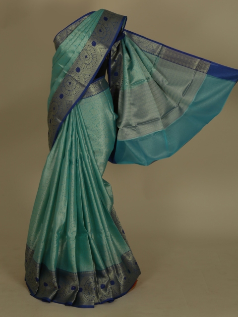 

Pothys Blue & Gold-Toned Jute Silk Woven Design Saree