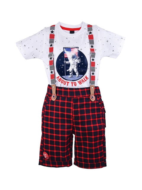 

Wish Karo Boys Red & White Printed T-shirt with Shorts