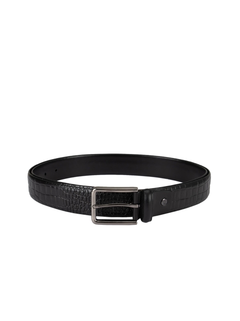 

ROSSO BRUNELLO Men Black Textured Leather Belt