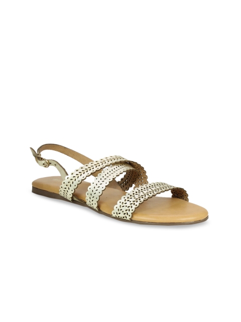 

Inc 5 Women Gold-Toned Embellished Open Toe Flats