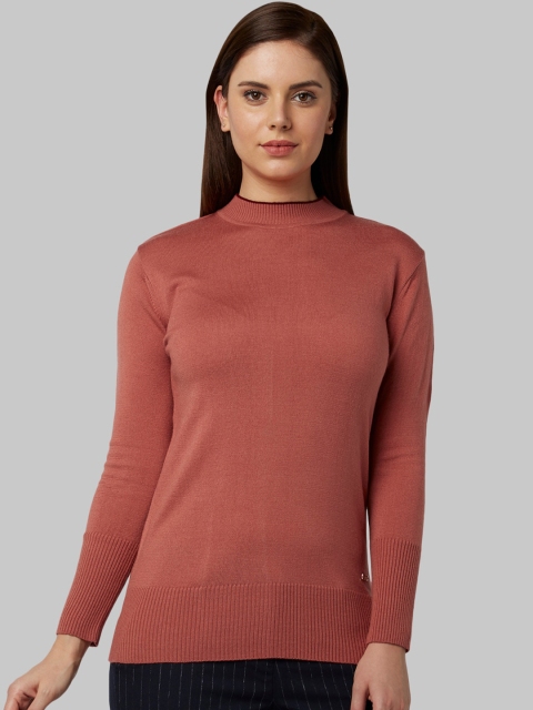 

Park Avenue Woman Rust-Red Solid Pullover Sweater