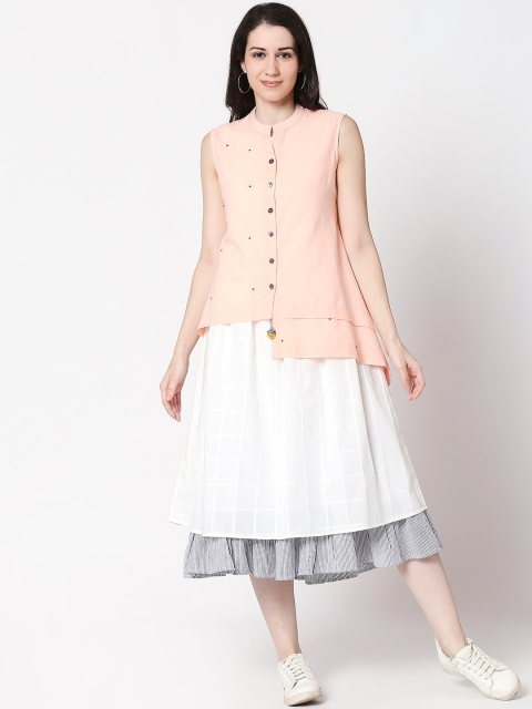 

TERQUOIS Women Pink Embellished A-Line Dress