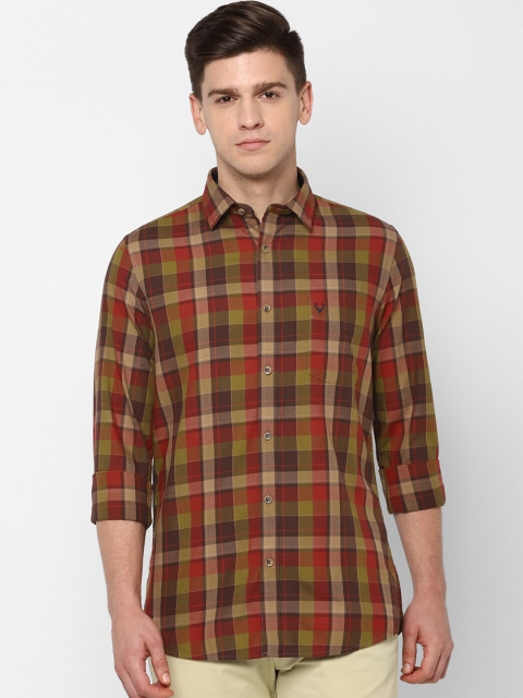 

Allen Solly Men Red & Green Slim Fit Checked Casual Shirt