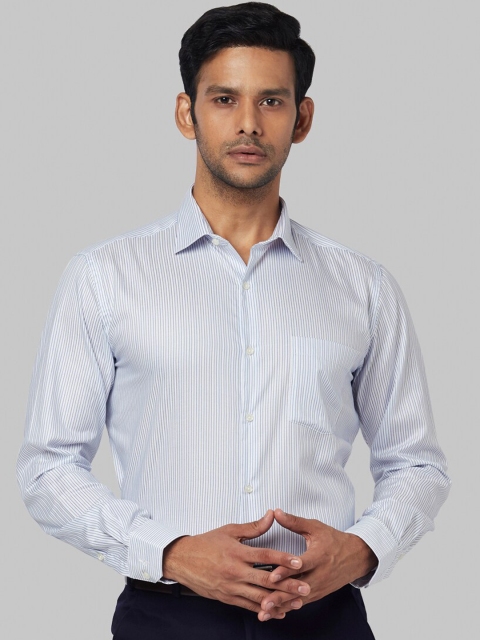 

Park Avenue Men Blue & White Regular Fit Striped Formal Shirt