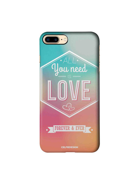 

CelfieDesign Unisex Turquoise Blue & Pink Typography Printed Sustainable iPhone 7 Back Case